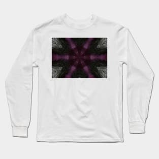 Deep Pink Star with Black Snowflake Long Sleeve T-Shirt